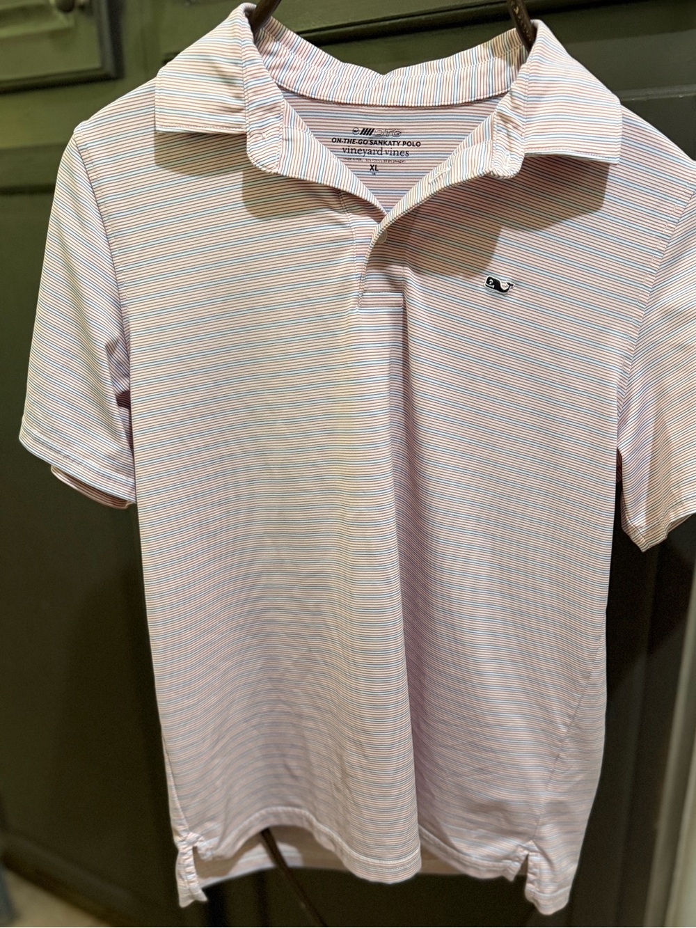 Vineyard Vines Pink Stripe Boys’ Polo Shirt Size XL